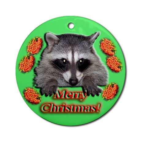 raccoon_christmas_ornament_round