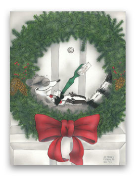 Raccoon in Wreath DTL