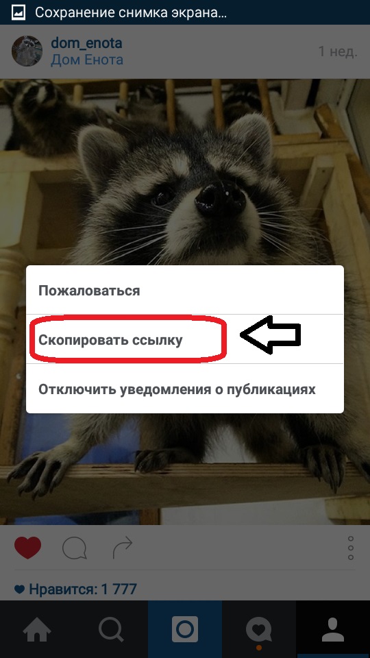 Копируем ссылку Инстаграм